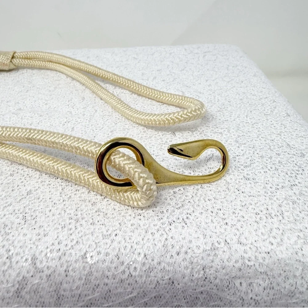 Vintage  Braided Rope Belt with gold Beads